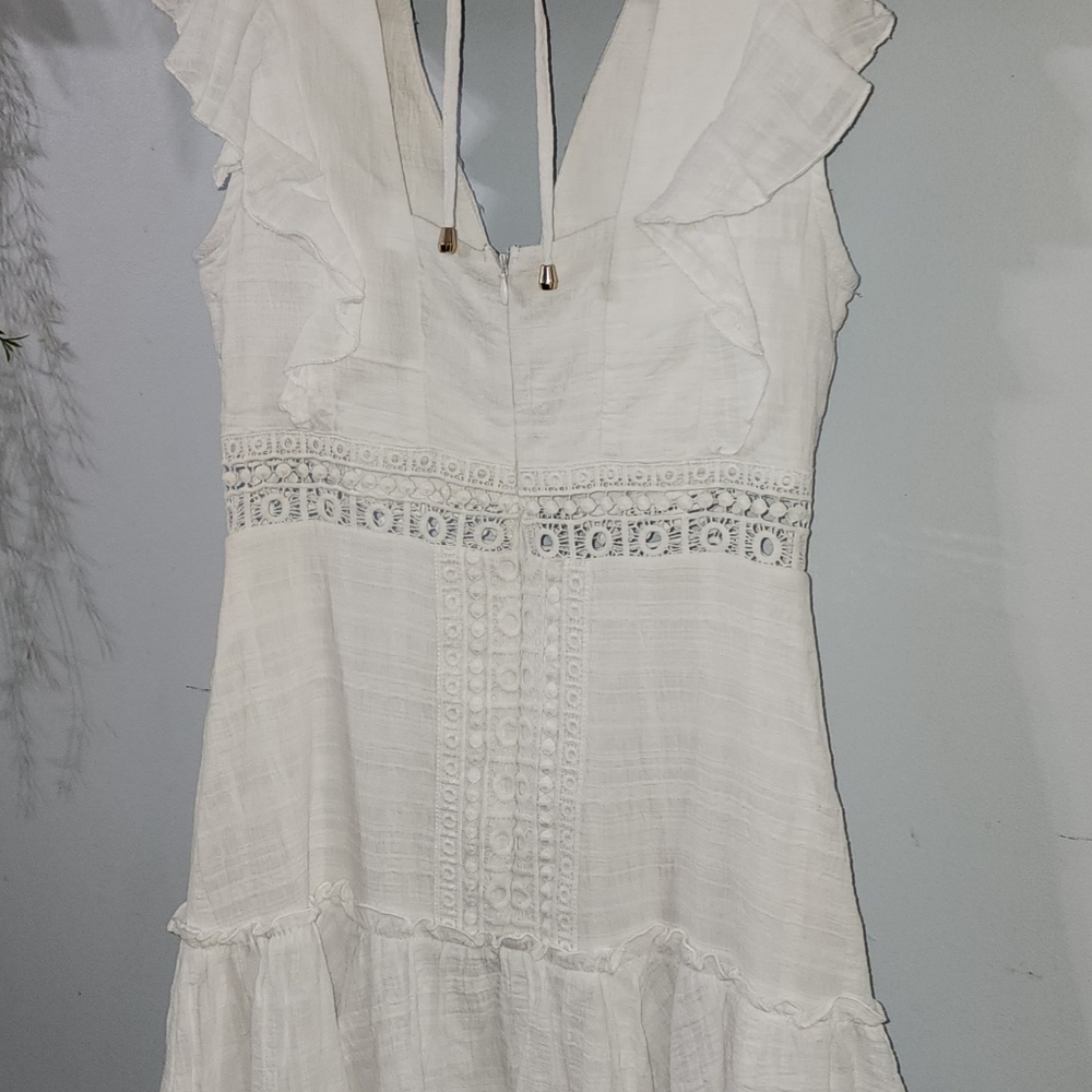 Francesca's Collections White Backless Ruffle Dress - Picture 2 of 5